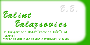 balint balazsovics business card